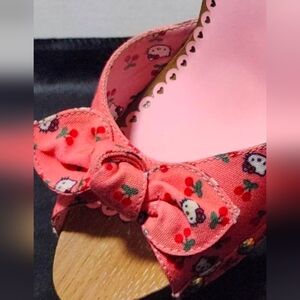Hello Kitty Cherry Madness Platform Wood Open Toe Heels Size 8
